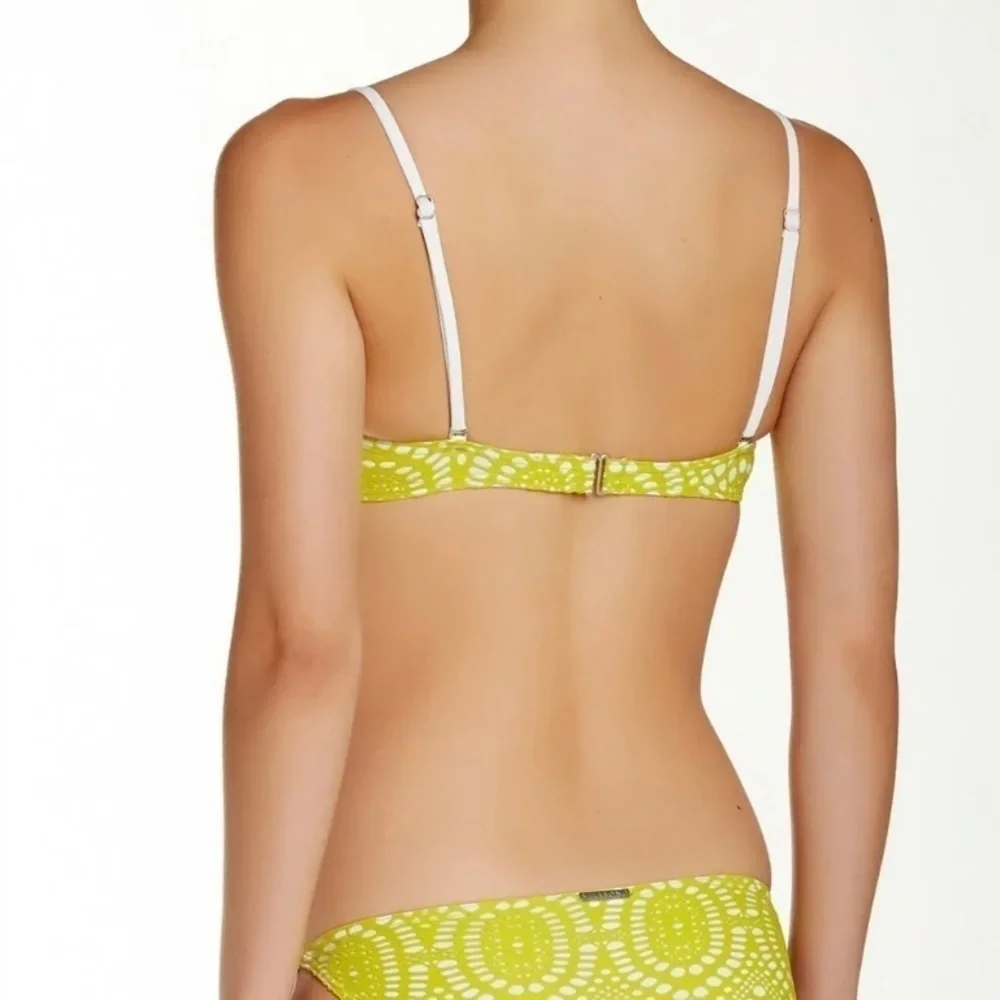 Billabong Crochet Bandeau Bikini Top Yellow NWY